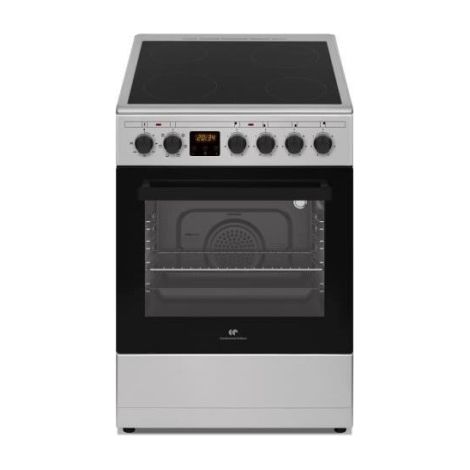 Continental Edison – Cuisinière vitrocéramique 4 feux – Four électrique chaleur tournante 47L – Dimensions L49.5 x H82.7 x P58 cm – Silver - CECV50FCS
