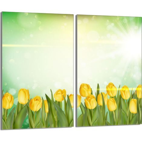 Placa protectora de vidrio para estufa 2x30x52 Tulipanes (1/5)