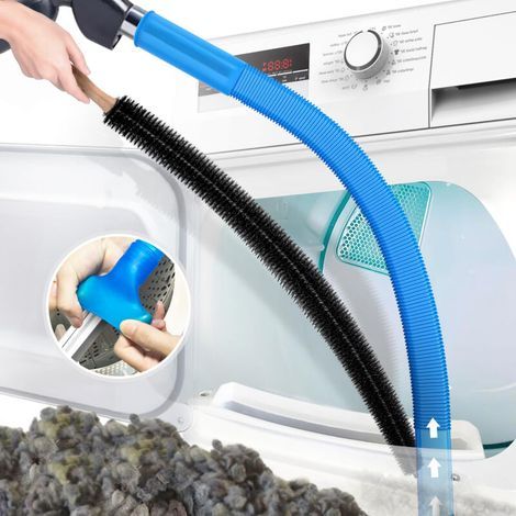 Dryer vent cleaning kit, hose nozzle and lint brush, compatible with all vacuum cleaners