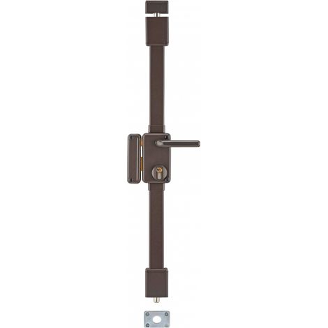 Thirard – Serrure multipoint en applique à fouillot gauche 3 points – Cylindre profilé 30x65mm – Épaisseur de porte 45mm – Couleur marron – 4 clés