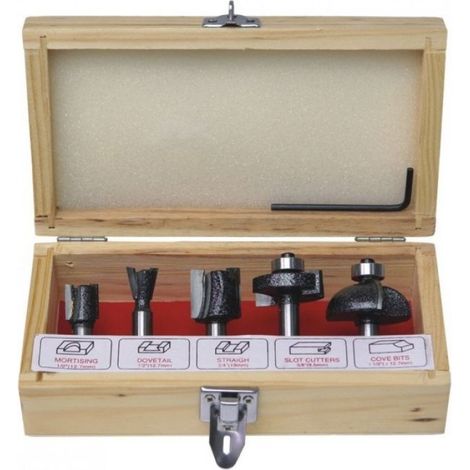 Fraise Profilée - Carbure De Tungstène - Tige 8 Mm - Pour Bois Et Dérivés - Lot De 5