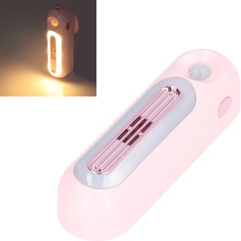 Désodorisant pour réfrigérateur, veilleuse à capteur intelligent, purificateur d'air, désodorisant pour meuble à chaussures, rechargeable par USB rose (1/5)