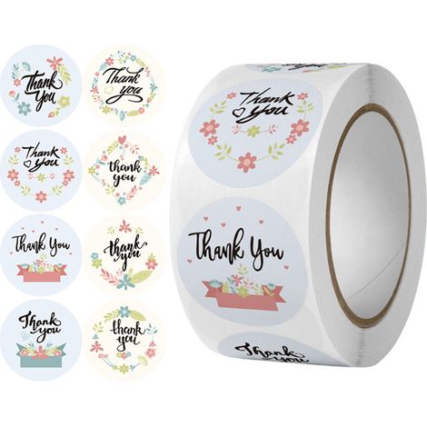 Etiquetas Merci - Papel Kraft - Diámetro 2,5 cm - Para Regalos Matrimonios Cumpleaños - 1000 Unidades