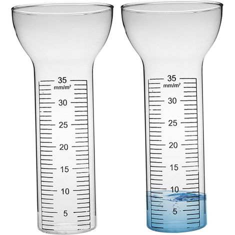 Tube de Remplacement de pluviomètre en Verre résistant au Gel, 2 pièces, pluviomètre Ouvert en Forme d'entonnoir 35mm avec Marques claires pour Jardin Cour (1/5)