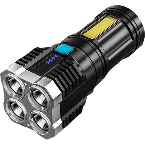 LED Flashlight Rechargeable Super Bright Searchlight Car Emergency Spotlight with Handle LED Flashlight (1/5)
