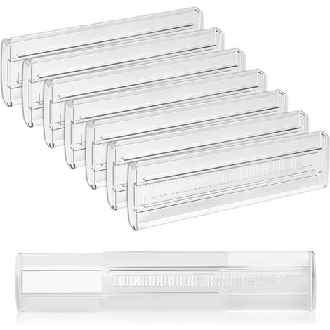 Lot de 8 Separateur Tiroirs Reglable,Séparateur Tiroir Transparent,Organisateur Diviseurs de Tiroir Réglable pour Ustensiles,Cuisine,Vanité, Salle de Bain, Maquillage (1/5)