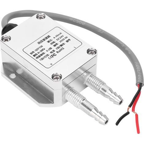 Winddrucktransmitter, silberfarbenes Mikro-Elektronikbauteil mit hoher Genauigkeit, 4 µm, 20 mA, DC 24 V, 0,5 kPa (1/5)