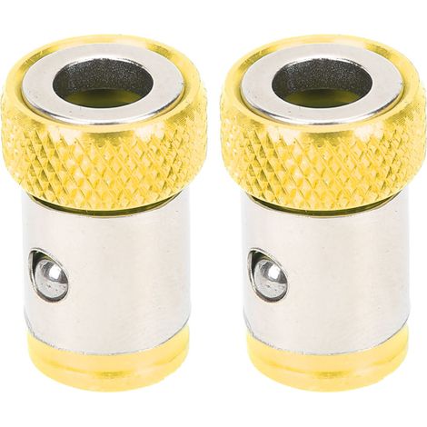 Universeller, zweiteiliger Magnetring für 6,35-mm-Schraubendreherbits (1/4 Zoll) – Metrisches Zubehör zur Verbesserung des magnetischen Halts, gelb (1/5)