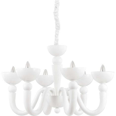 Ideal Lux Bon Bon - 6 Leichter mehrarmiger Kronleuchter in Weiß, E14 (1/2)