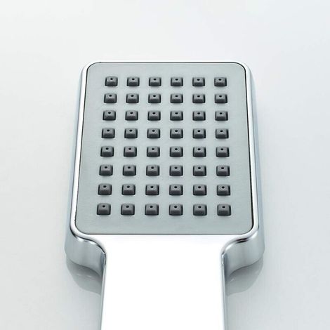 Pommeau de Douche Economie Deau Pression- Douchette Universelle Interface 1/2 Pouce, Douchette Douche Salle de Bain Facile à Installer et à Nettoyer, Pommeau Douche Carré, Chromés (1/4)