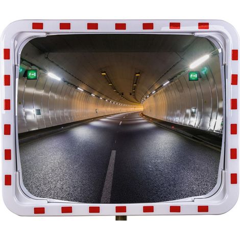 Verkehrsspiegel H800xB1000mm Kunststoff,rot/weiß 27m (1/3)