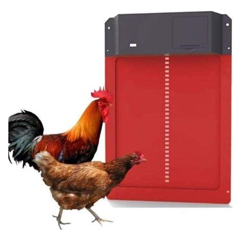 ALLIANDISPorte Automatique Poulailler,Porte de Poulet avec Capteur de Lumière, Etanche Capteur de Lumière Automatique à Induction à Pile,Elevage de Poulets Sécurisé (1/4)