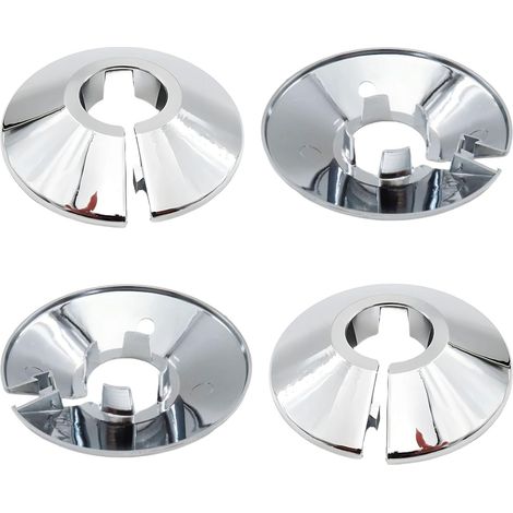 4 Pièces colliers de tuyaux chromés, Colliers de Tuyau de Radiateur, 15 mm Cache Tuyau Plomberie, pour Douches, Tuyaux, Robinets, Radiateurs, Conduites d'eau, 5,5 cm de large