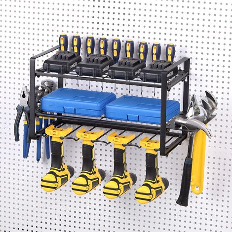 Organisateur d'outils électriques Sourcing Map, 3 niveaux, 4 étagères de rangement pour perceuses,