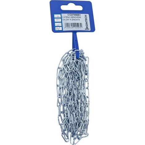 Catena genovese pretagliata Ø 1,5 mm. in acciaio zincato 2,5 mt.