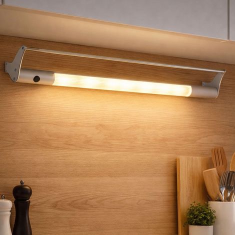 Luce da cucina Luce da sottopensile Luce da sottopensile Lampada da cucina, alluminio spazzolato moderno 3 fiamme, 3x prese G4, LxLxH 59x10,3x7,5cm (1/5)