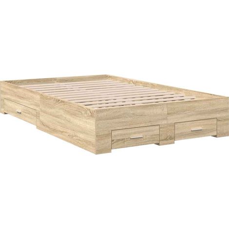 Lit double,Lit adulte,Cadre de lit Marron 120 x 190 cm Bois d'ingénierie CFW9604935 (1/5)