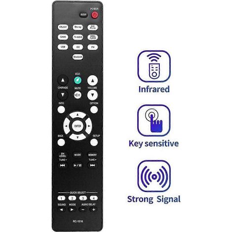 Télécommande de remplacement RC-1216 pour amplificateur audio-vidéo Denon AVR-S530BT, AVRS530BT, AVR-S540BT, AVRS540BT et AVR-X550BT.
