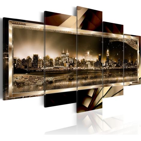 Quadro - New York: notte stellata - seppia - 100x50 (1/4)