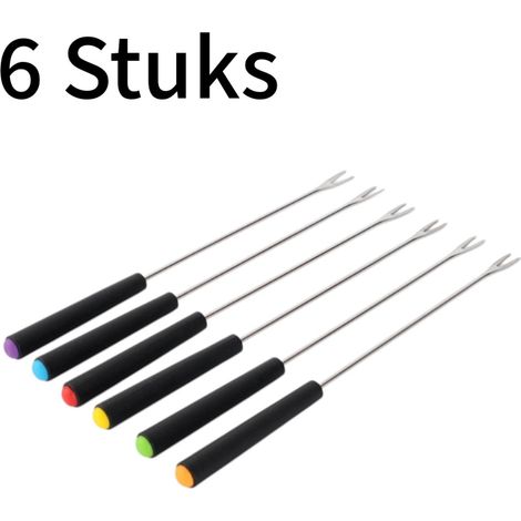 Lot de 6 fourchettes à barbecue en acier inoxydable avec manche en plastique (1/5)