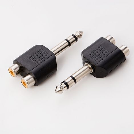 RCA 6.5mm to 2mm adapter, factory wholesale, dual channel audio microphone to AV adapter. (1/4)