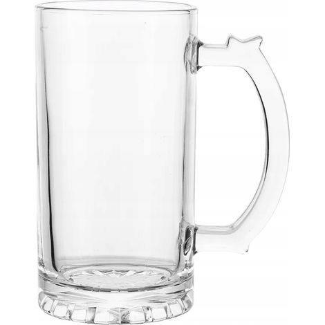 Bierkrug, groß, transparent, 500 ml, 1 Stück.