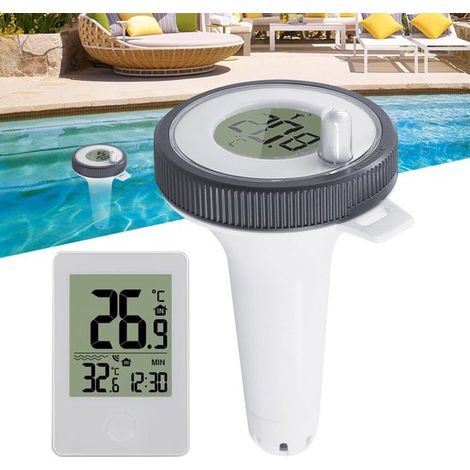 Kabelloses Poolthermometer Schwimmendes Teichthermometer Wasserqualitätsmessung 60 Meter Reichweite ± 1 °C Genauigkeit Weiß (1/5)