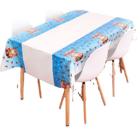 Nappe imprimée de Noël, fournitures de décoration de Noël, nappe d'hôtel, lot de 2 nappes jetables (1/5)