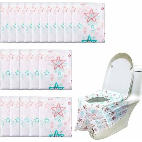 20 pezzi di protezioni monouso per sedile WC, confezionate singolarmente, portatili per bagni pubblici, viaggi e bambini (1/5)
