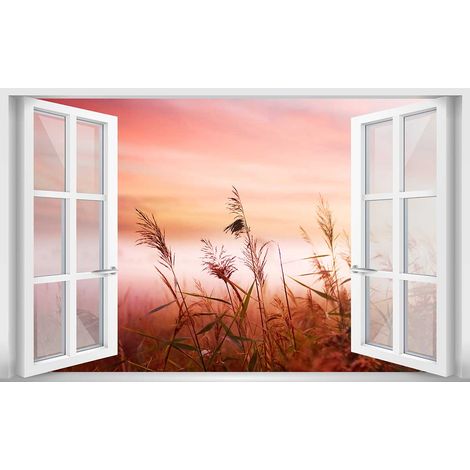 Tableau Photo Paysage Champ de Blé au Coucher - Made in France - 80x50cm Toile imprimée (1/5)