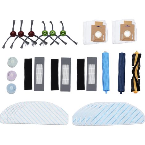 Kit Accessoires Robot Balayeuse - Brosse Centrale - Brosse Latérale - Filtre - Chiffon Nettoyage - Lot Complet pour Modèle T9AIVI (1/5)