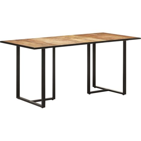 Table de salle à manger,Design Scandinave,Table à manger 160 cm Bois de manguier brut HH56246 (1/5)