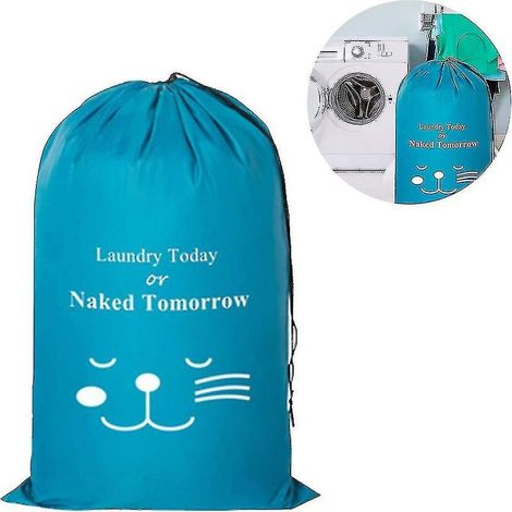 Sac à linge de voyage Pack, organisateur de linge sale lavable en machine, assez se glisse facilement dans un panier à linge-Bleu (1/5)