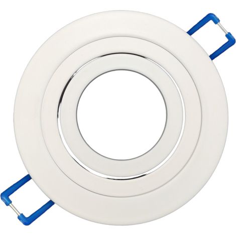 Portafaretto Tondo Orientabile da incasso cartongesso per lampadine led GU10 con ghiera svitabile Bianco