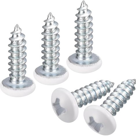 ST4x14mm Blanc Vis Autotaraudeuse, 50pcs Poêle Tête Phillips Bois Vis pour Travail Bois (1/5)