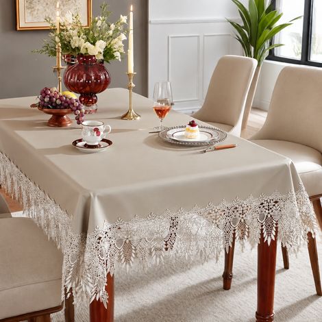 Nappe de Table - gris élégant, taille personnalisable, haute qualité - 120 x 180 cm adapté pour table 60 x 120 cm 30 × 30 × 30 cm 1 kg – Livraison gratuite