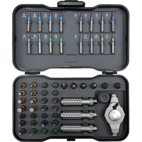 Coffret de Tournevis à Cliquet,Outil Portatif de Précision Magnétique - Coffret d'de tournevis,Pour montre, lunettes, vélo, ordinateur, meubles, maison, garage, appareils électriques, (1/5)