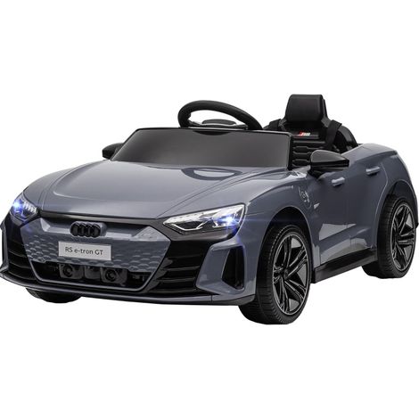 Voiture électrique enfant 12V avec télécommande 2,4 GHz, 2 moteurs, 4 roues suspendues, klaxon, phares, musique, sans danger, gris, 3-5 ans (1/5)