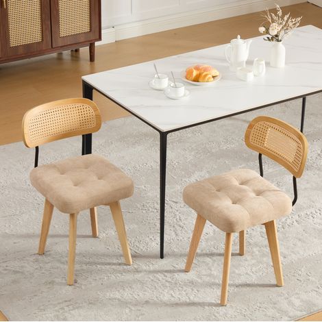 Pack de 2 sillas de comedor giratorias de madera 43x50x77 cm caqui - MEUBLIV (1/5)