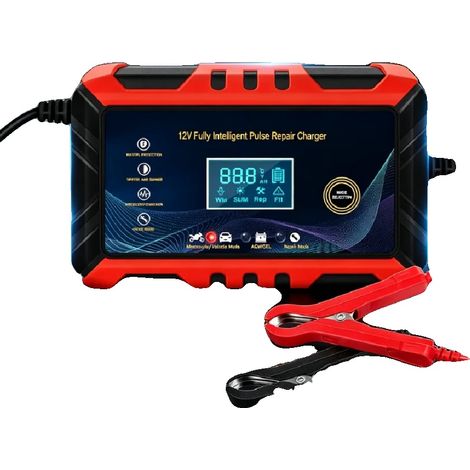 Caricabatterie per auto, uscita 12V, corrente 6A, display LCD, plastica ABS, certificazione CE. (1/5)