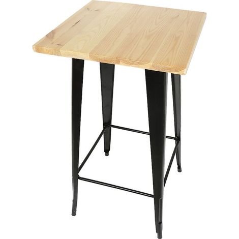 ®Table haute et bar,,Style industriel,table à manger pour cuisine ou bar 6060103cm Couleur du bois (1/5)