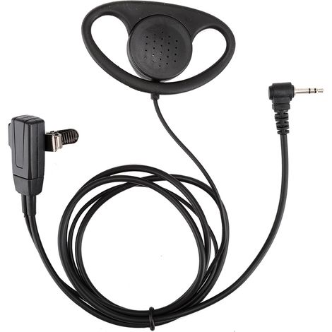 Lot 2 écouteurs mono D-shape avec micro PTT casque pour Motorola talkie-walkie accessoire radio bidirectionnelle (1/5)