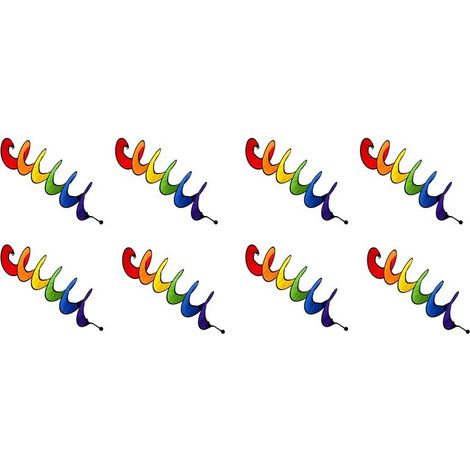8 molinillos de viento en espiral para jardín, patio y camping, decoración colgante colorida en espiral para acampar al aire libre (arcoíris).