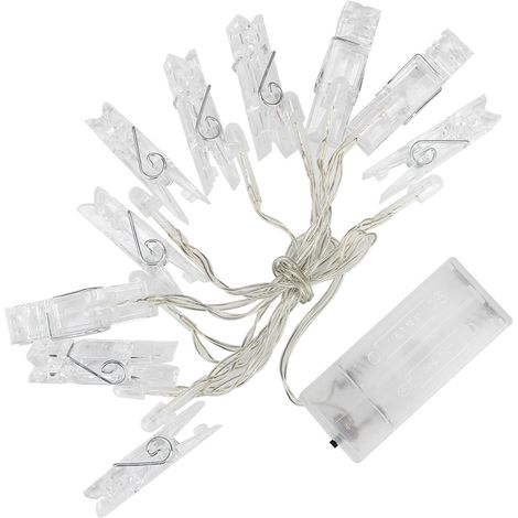 Lumière LED à pince photo guirlande décorative blanche pour fête festival suspension (1/5)