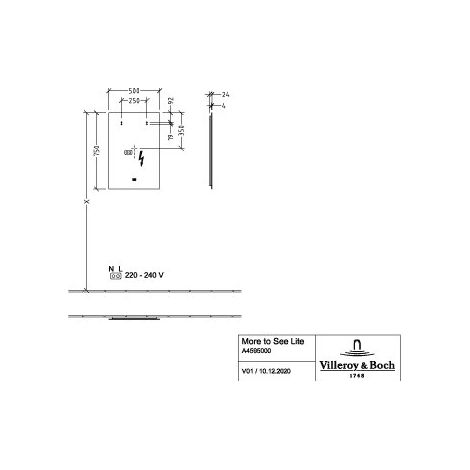 Villeroy & Boch A4755000 Miroir More to See Square A47550