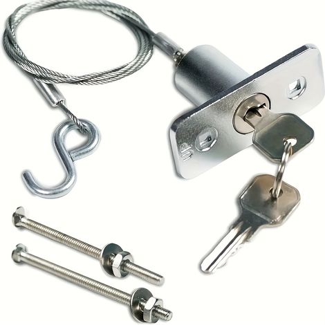Kit de verrouillage d'urgence universel pour porte de garage - métal, clé de déverrouillage rapide, verrou de garage (1/5)