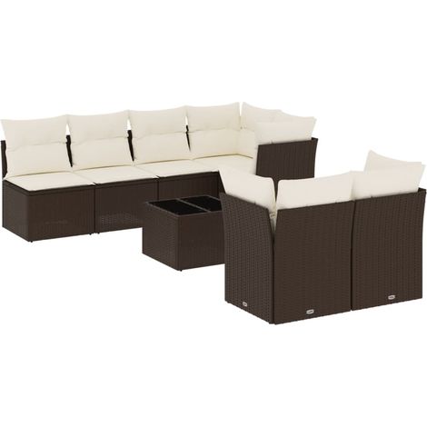 Maison Exclusive - Set sofás de jardín 8 piezas y cojines ratán s (1/3)