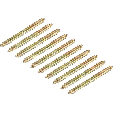 5x50mm Vis Double Filetage Boulon Cintre, 12pcs Double Terminal Autotaraudant Vis Bois Cheville pour Connexion (1/5)
