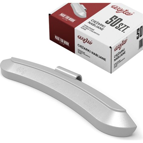Contrapesos adhesivos de zinc para llantas de acero, 60 g, 50 unidades, para equilibrado de ruedas. (1/3)