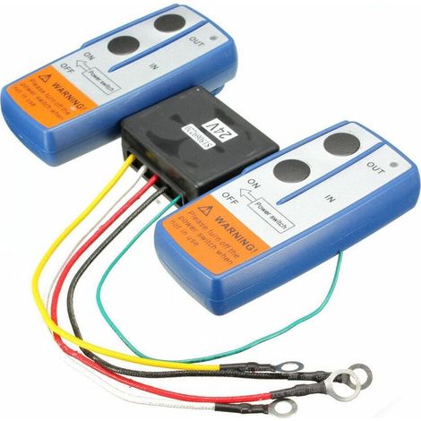 Kit de commutateur de télécommande sans fil de treuil de récupération de la gamme 24V 30m combiné double pour camion ATV (1/3)